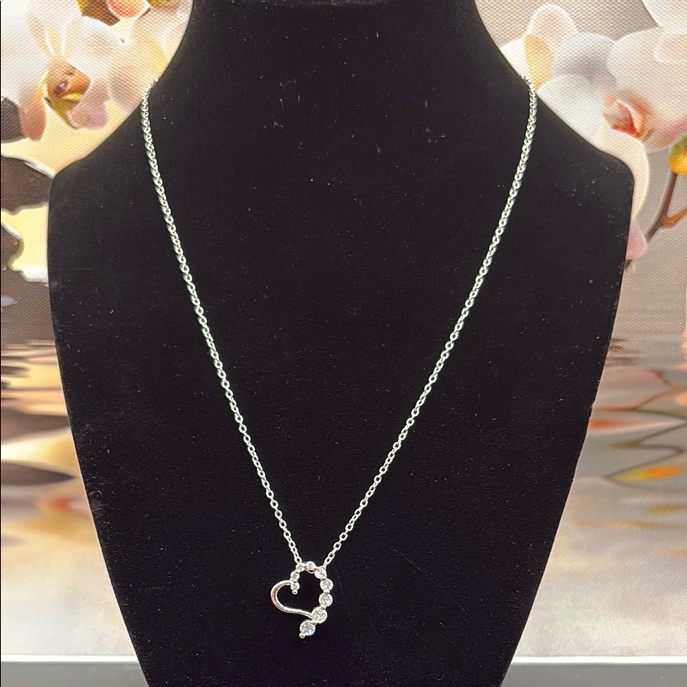 Radiance Silver Heart and Chain with Cubic Zirconia